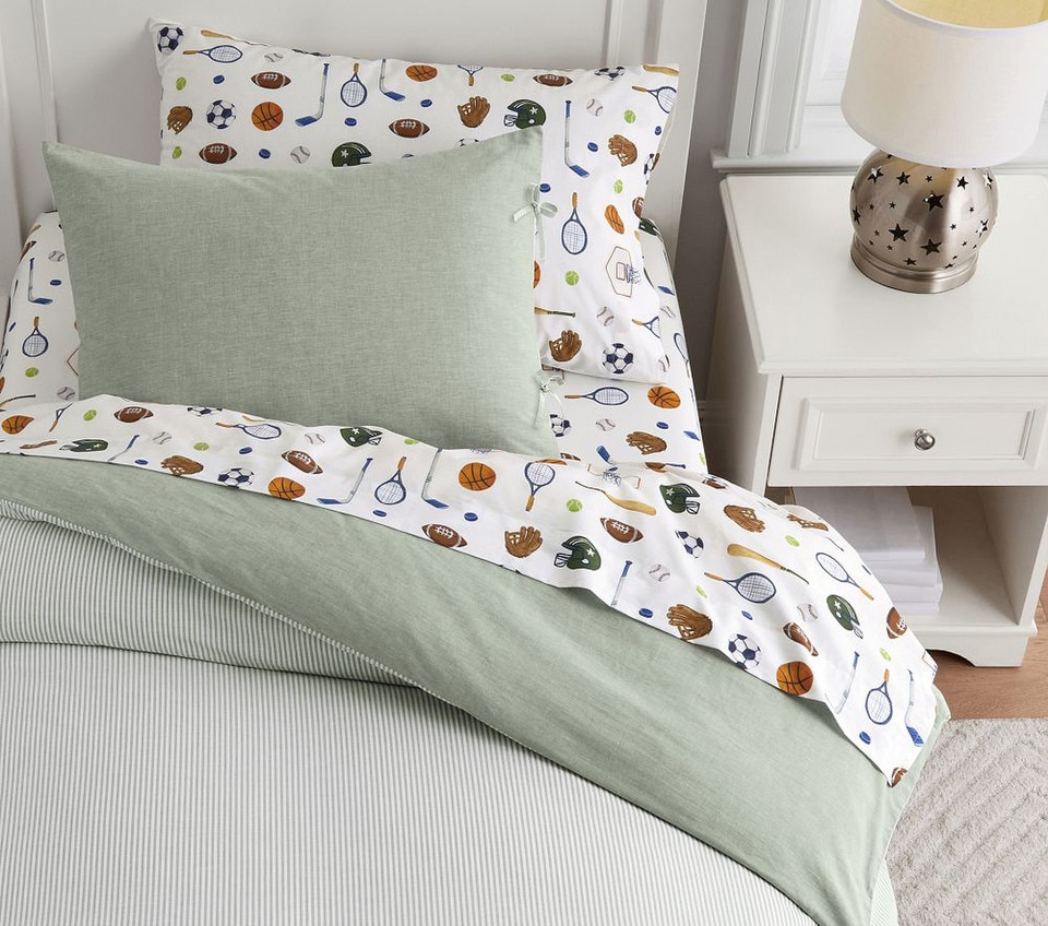 Chambray Reversible Organic Quilt Cover & Pillowcases