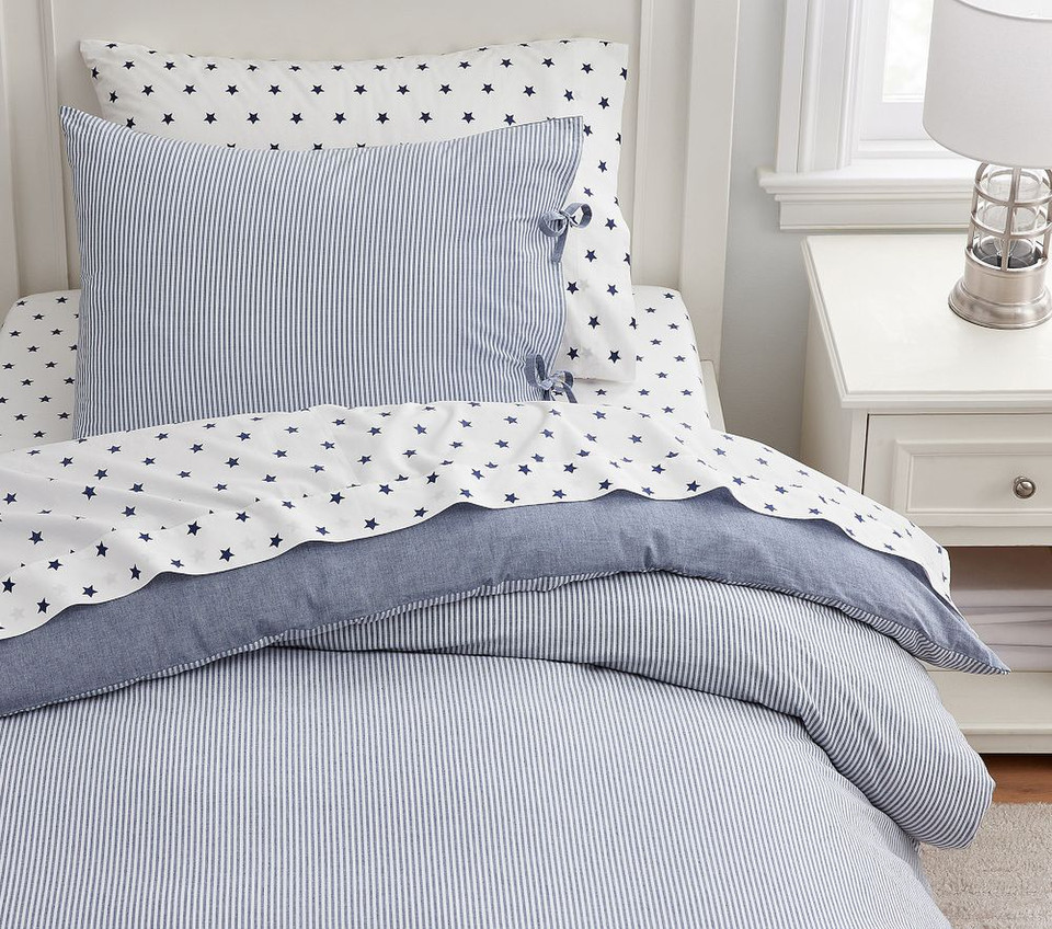 Chambray Reversible Organic Quilt Cover & Pillowcases