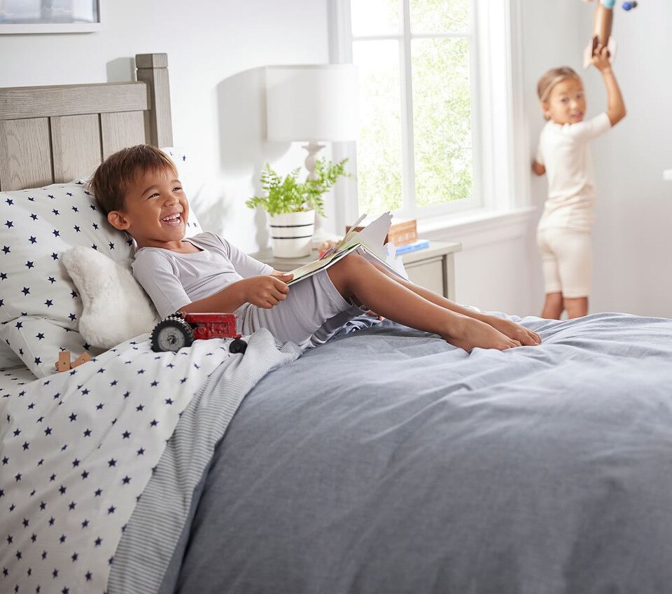 Chambray Reversible Organic Quilt Cover & Pillowcases