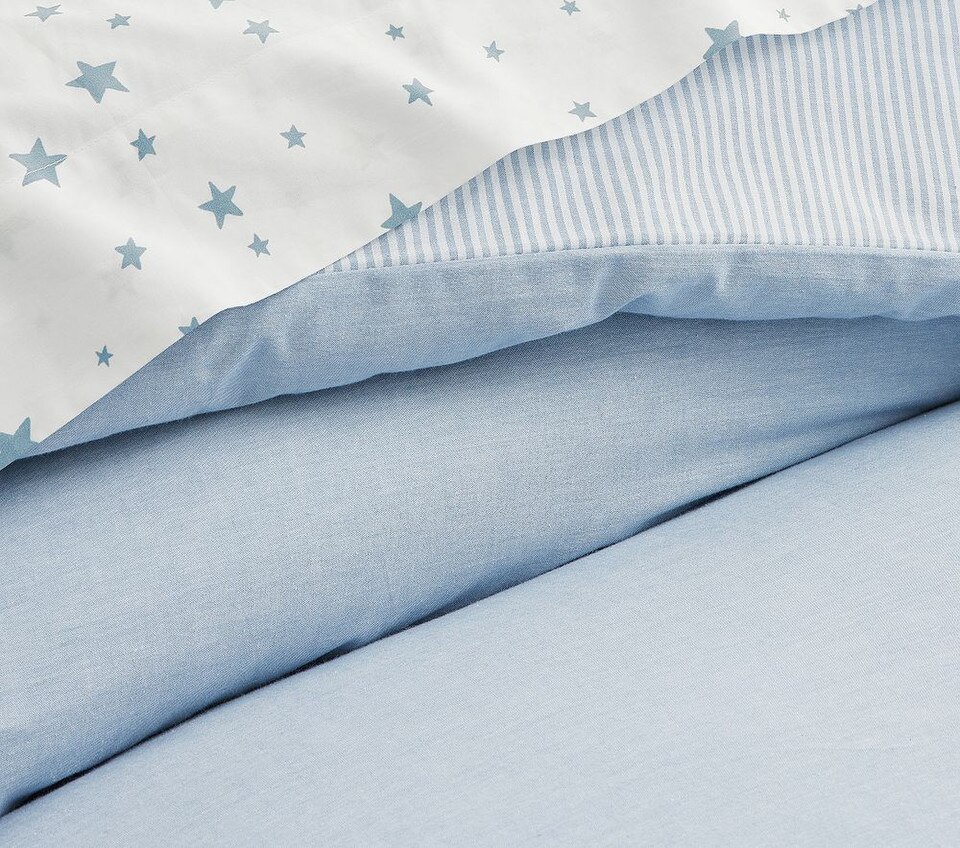 Chambray Reversible Organic Quilt Cover & Pillowcases