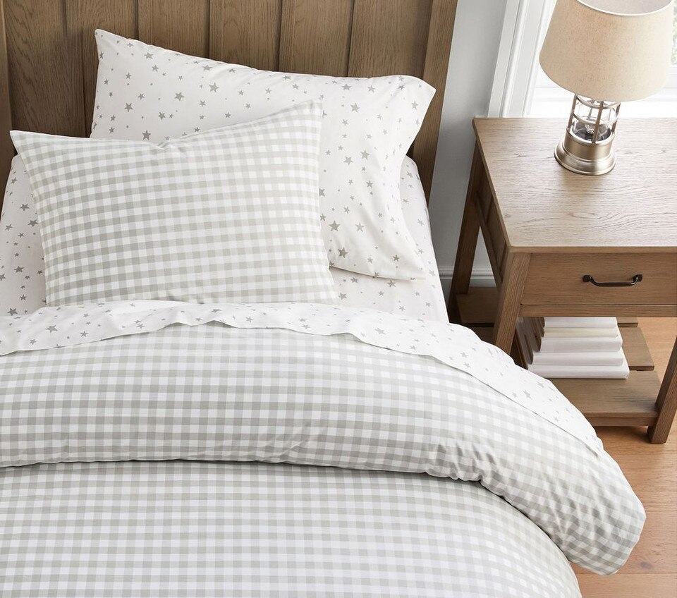 Organic Check Quilt Cover & Pillowcases