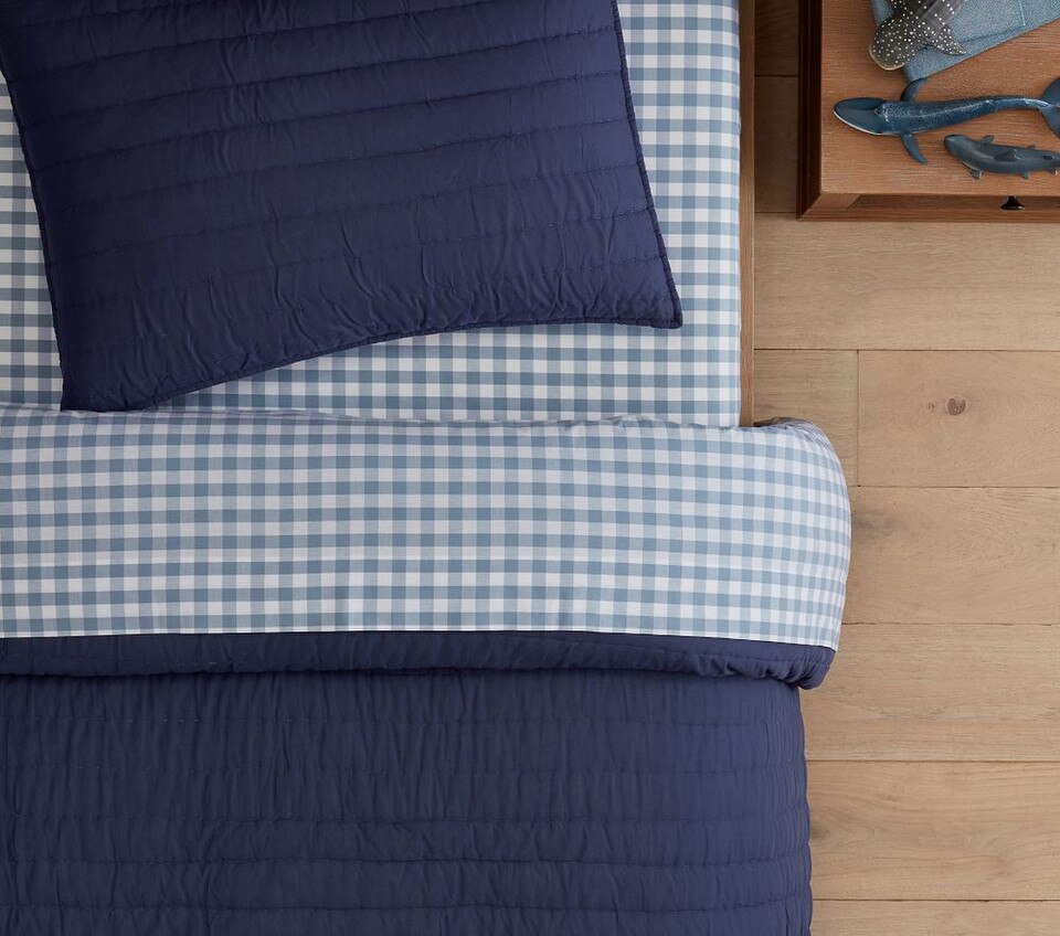 Check Organic Sheet Set & Pillowcases