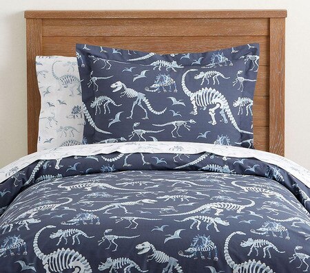 Organic Dino Bones Glow In The Dark Quilt Cover Pottery Barn Kids Au