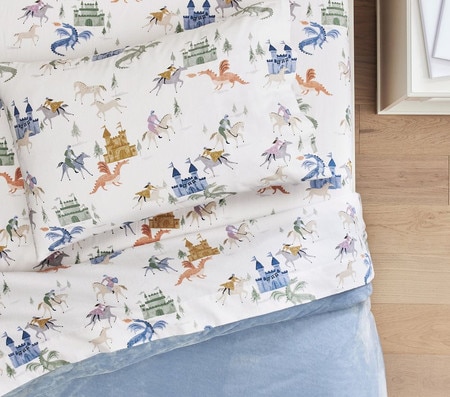 Knights Dragons Organic Sheet Set Pottery Barn Kids AU