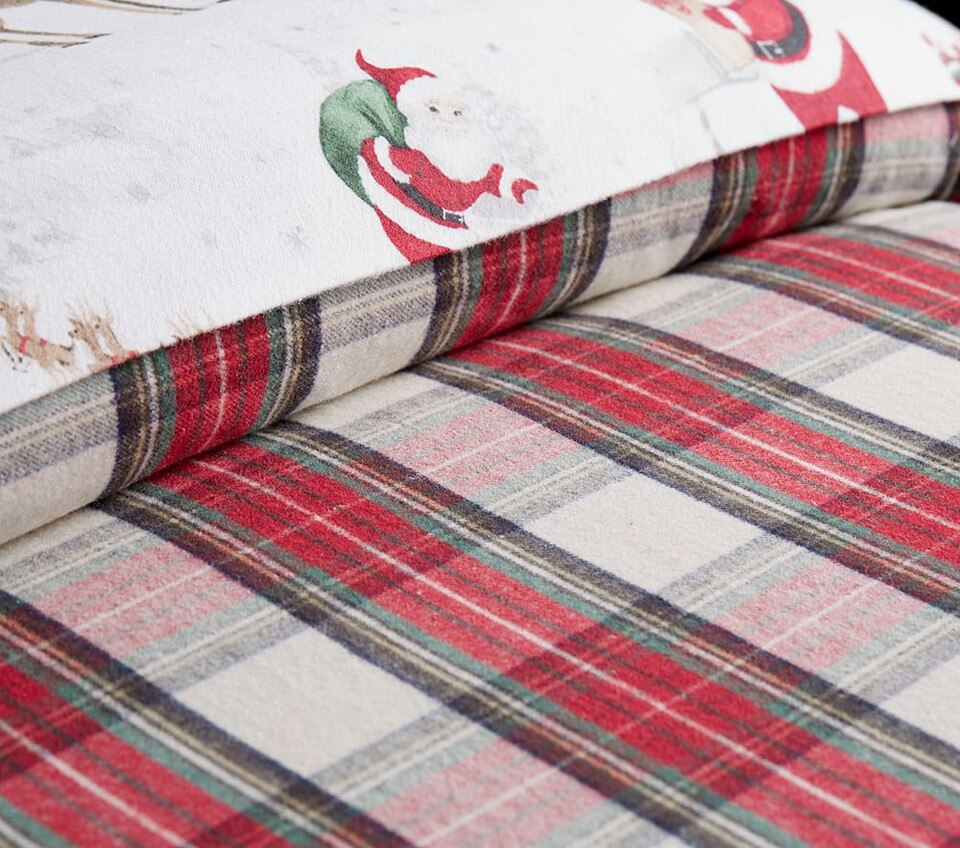 Organic Flannel Morgan Plaid Duvet Cover & Shams