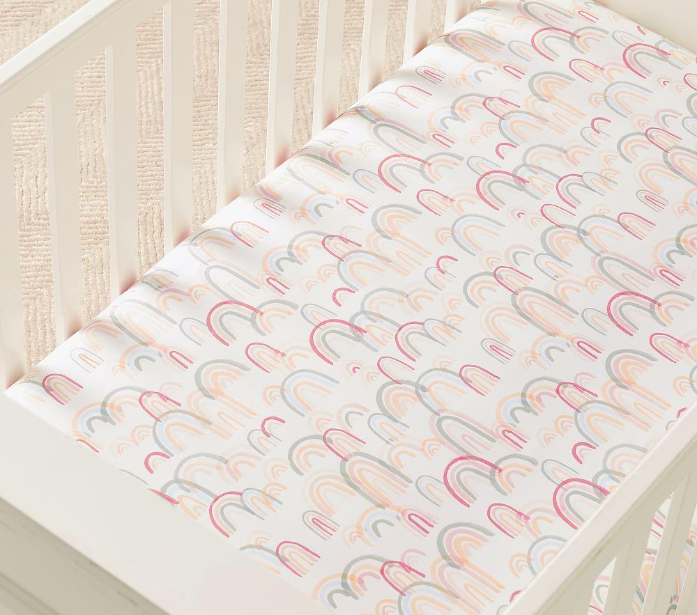 rainbow cot bed sheets