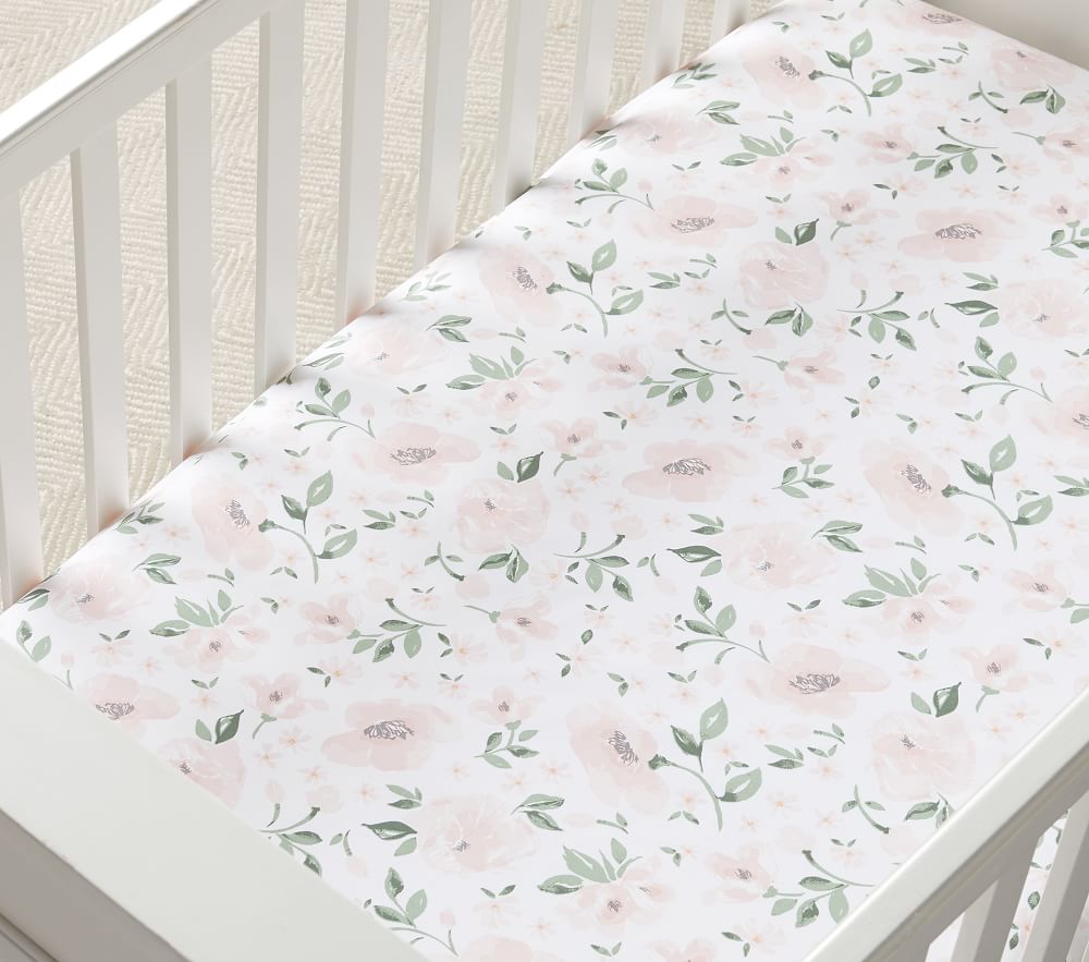 floral fitted cot sheet
