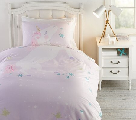 Organic Picture Perfect Unicorn Twin Duvet Cover Set