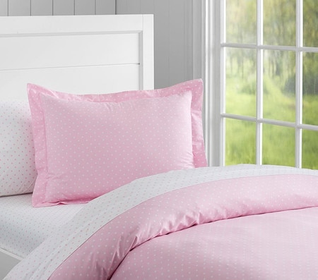 Organic Pin Dot Quilt Cover Pale Pink Pottery Barn Kids Au