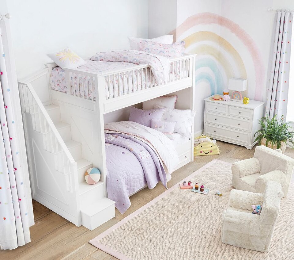 Organic Rainbow Cloud Quilt Cover & Pillowcases