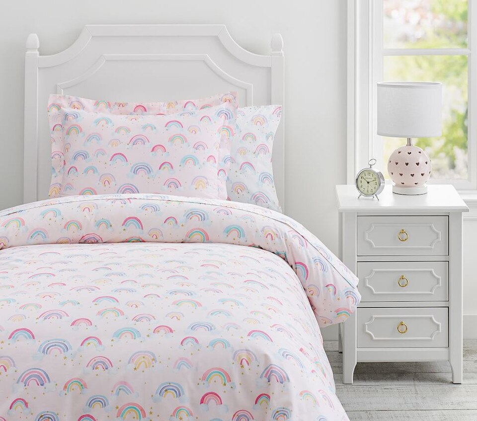 Organic Rainbow Cloud Quilt Cover & Pillowcases
