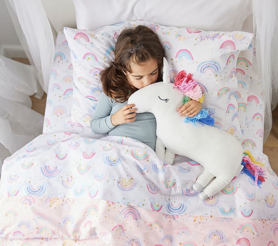 Organic Rainbow Cloud Quilt Cover & Pillowcases