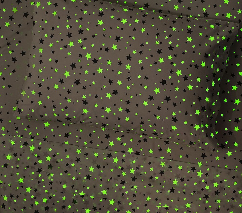 Organic Shining Star Glow-in-the-Dark Sheet Set & Pillowcases