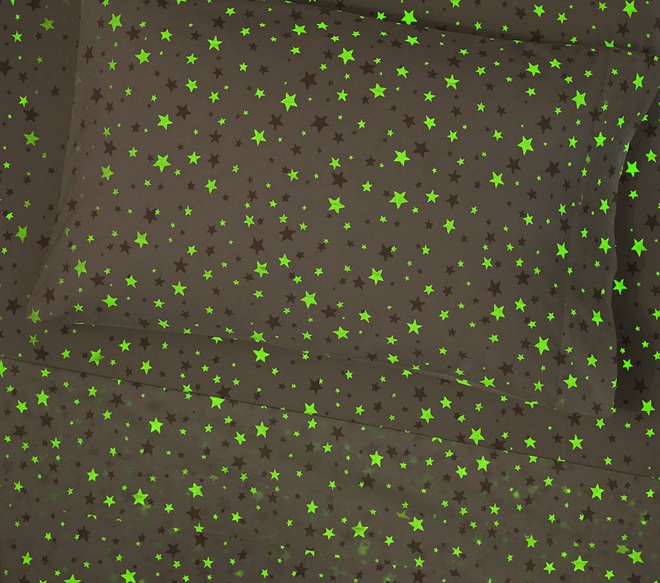 Organic Shining Star Glow-in-the-Dark Sheet Set & Pillowcases