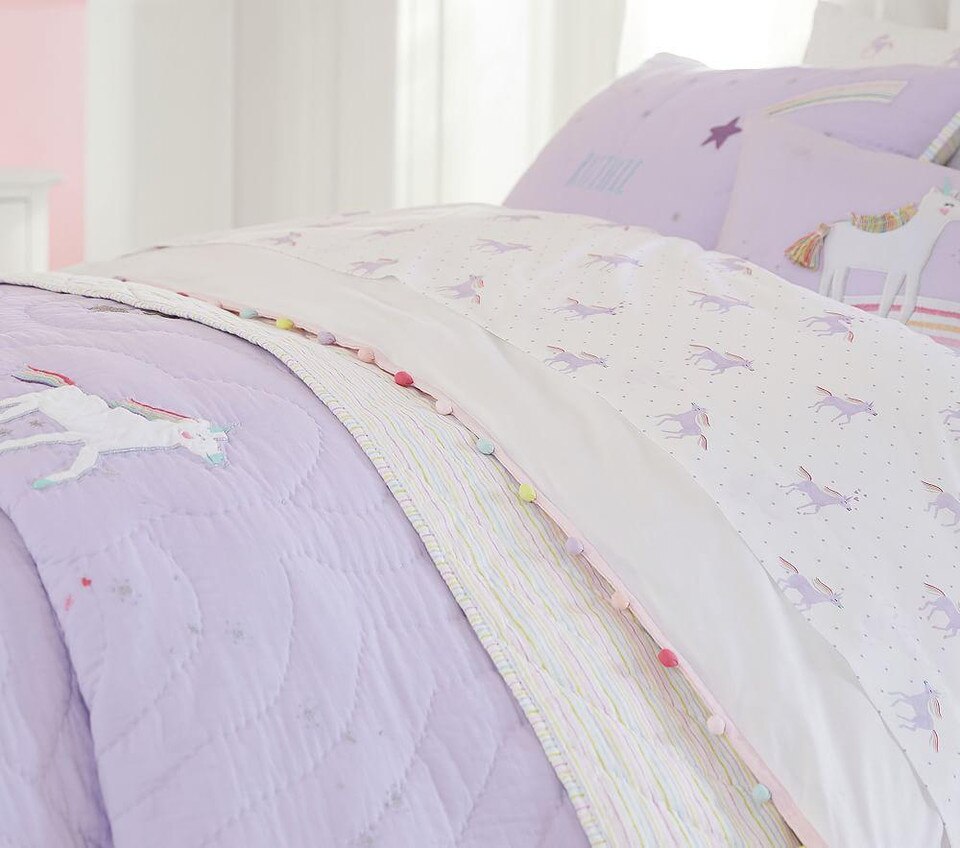 Organic Unicorn Rainbow Sheet Set Pottery Barn Kids Au