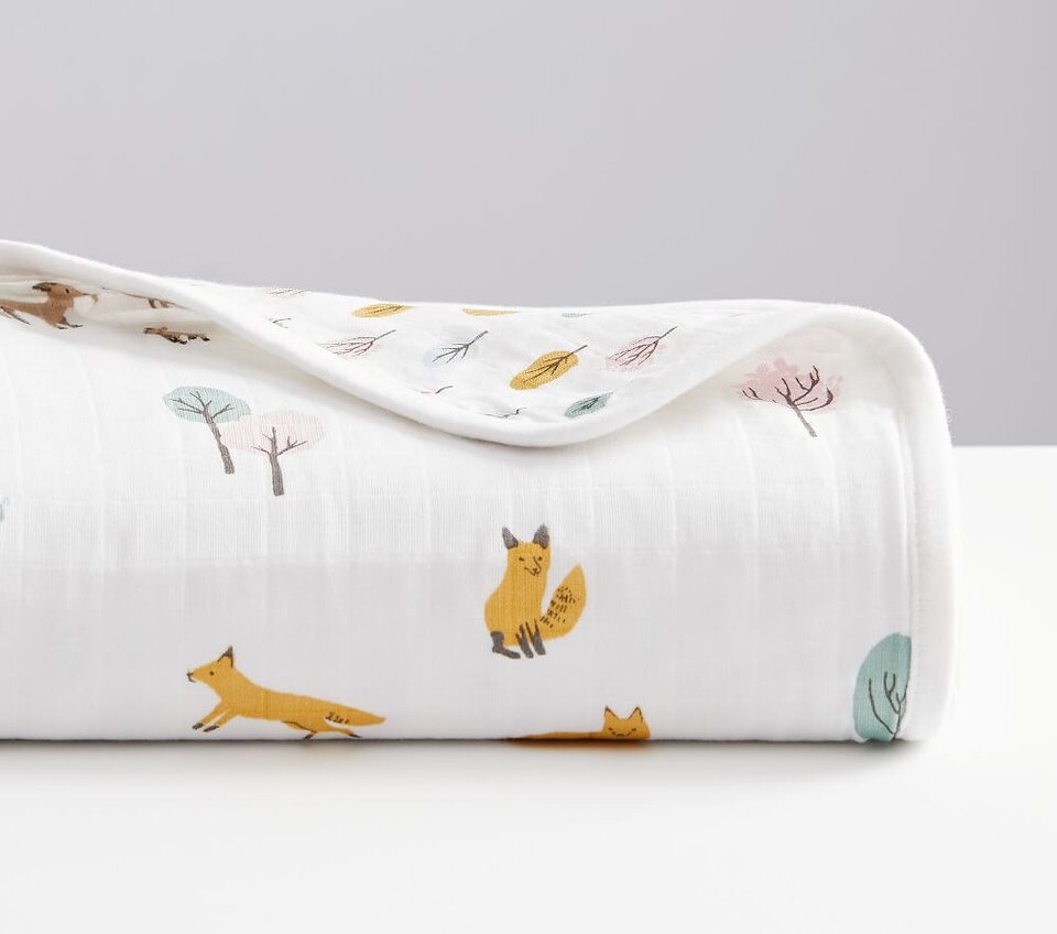 Organic Oversized Muslin Dakota Baby Blanket Pottery