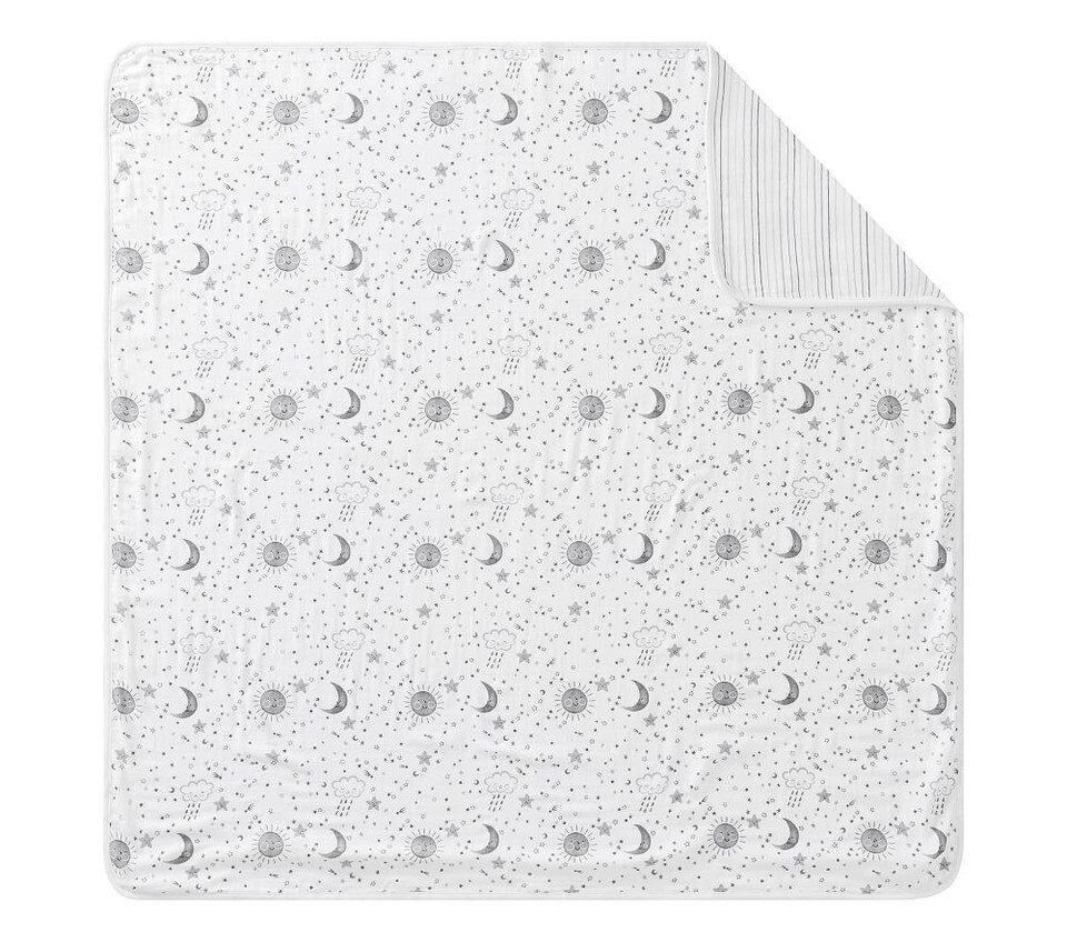 Organic Oversized Muslin Whale Baby Blanket