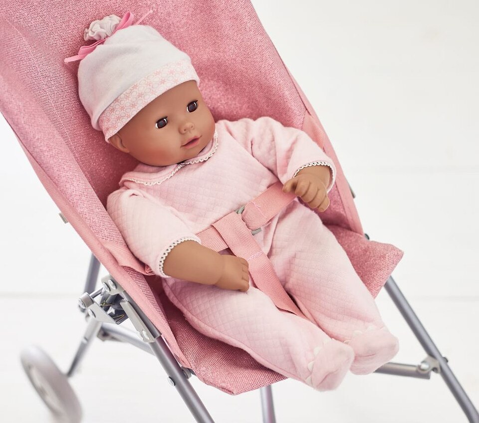 Pink Glitter Umbrella Doll Stroller