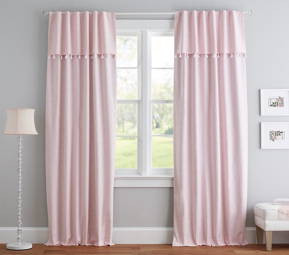Evelyn Linen Blend Valance Tassel Blackout Panel Pottery