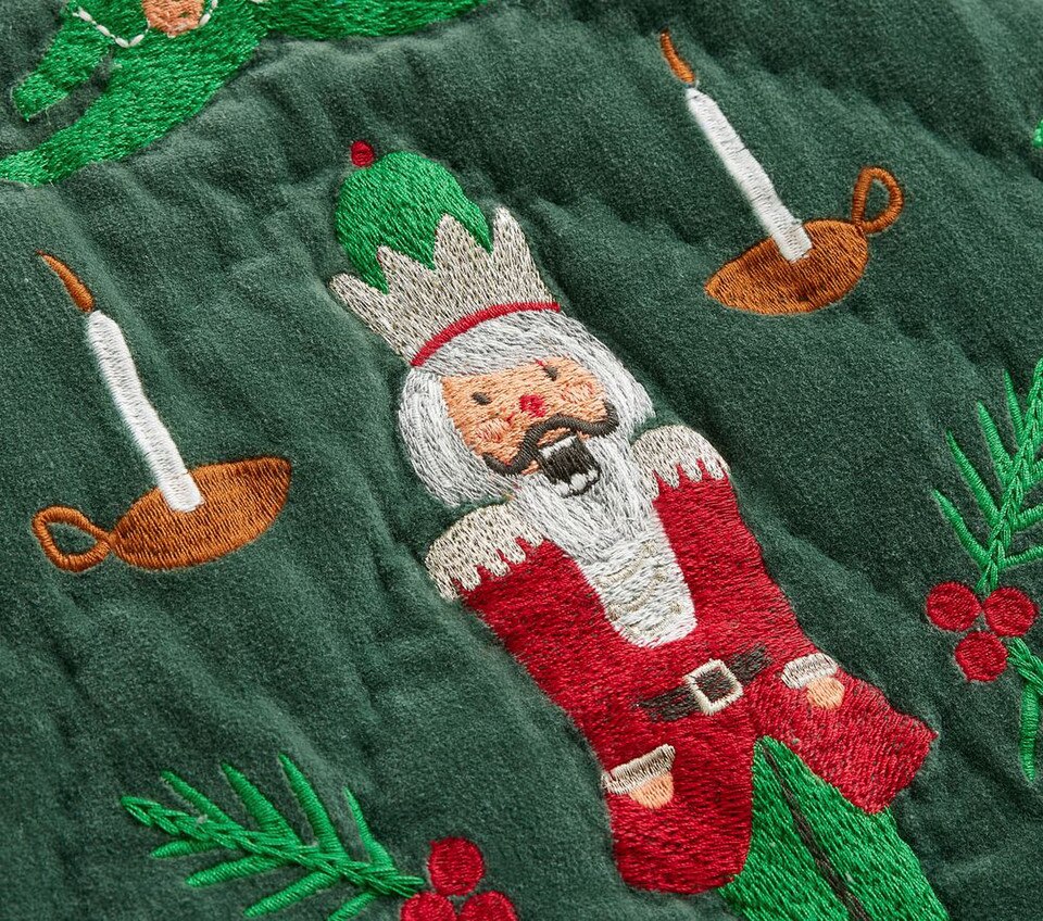 Rifle Paper Co. Green Velvet Nutcracker Comforter & Pillowcase