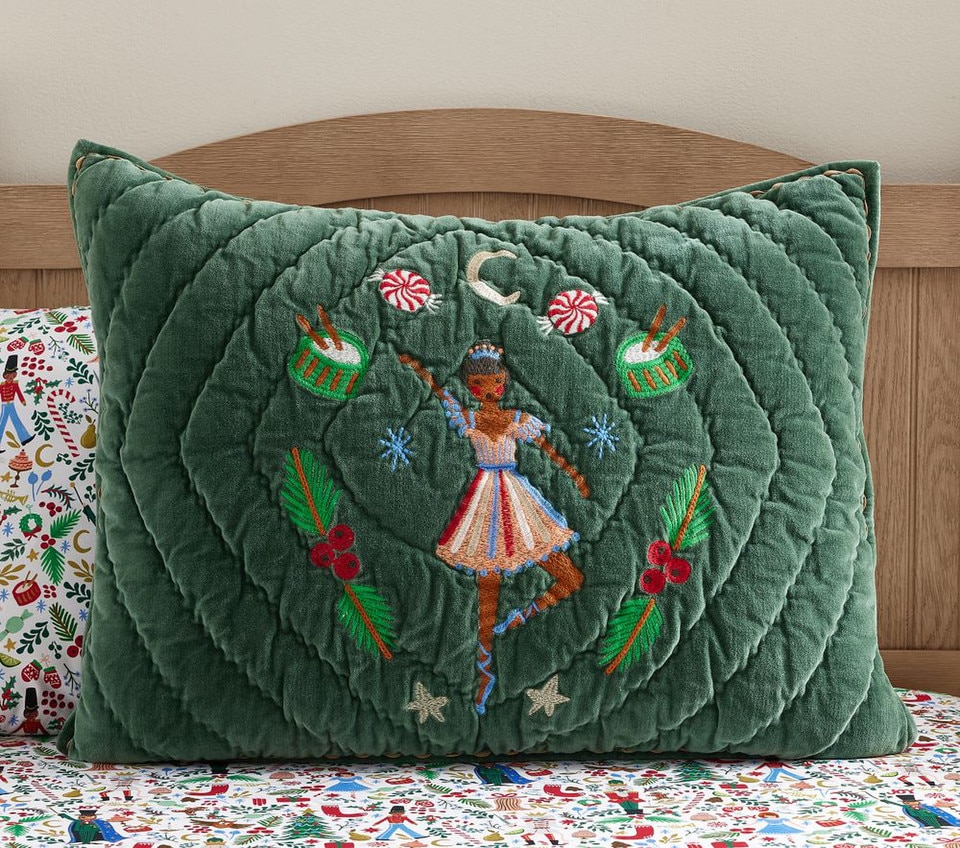 Rifle Paper Co. Green Velvet Nutcracker Comforter & Pillowcase