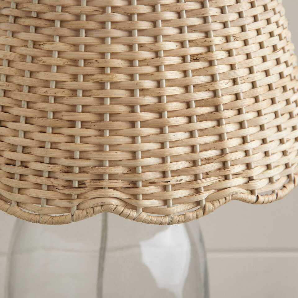 Emery Scallop Woven Shade Table Lamp