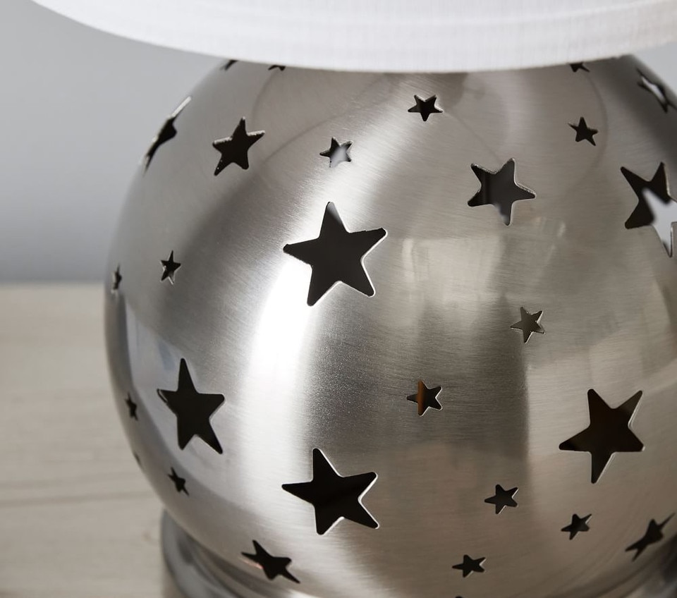 Silver Star Cut Out 3-Way Table Lamp