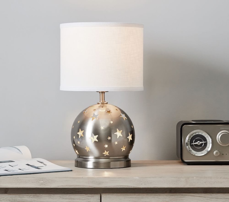 Silver Star Cut Out 3-Way Table Lamp