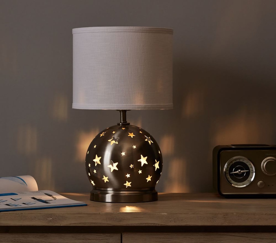 Silver Star Cut Out 3-Way Table Lamp