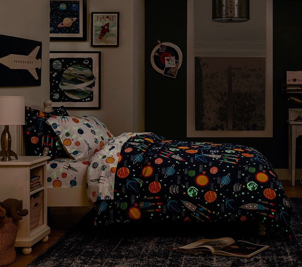 Solar System Glow-in-the-Dark Quilt Cover & Pillowcases
