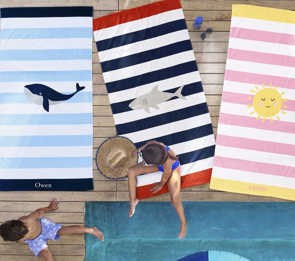 Sunshine Stripe Kids Beach Towel