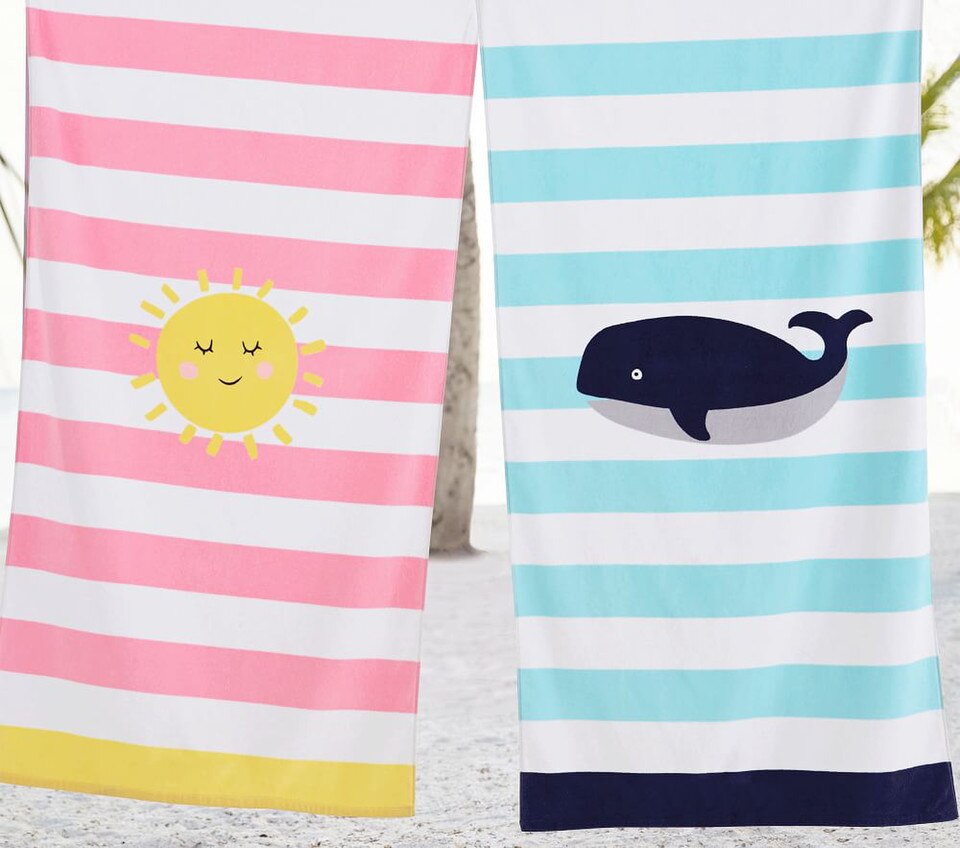 Sunshine Stripe Kids Beach Towel