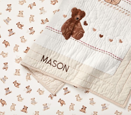 Teddy Bear Baby Bed Linen Pottery Barn Kids AU