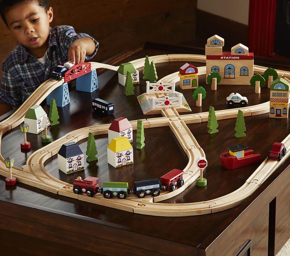 pottery barn wooden train set