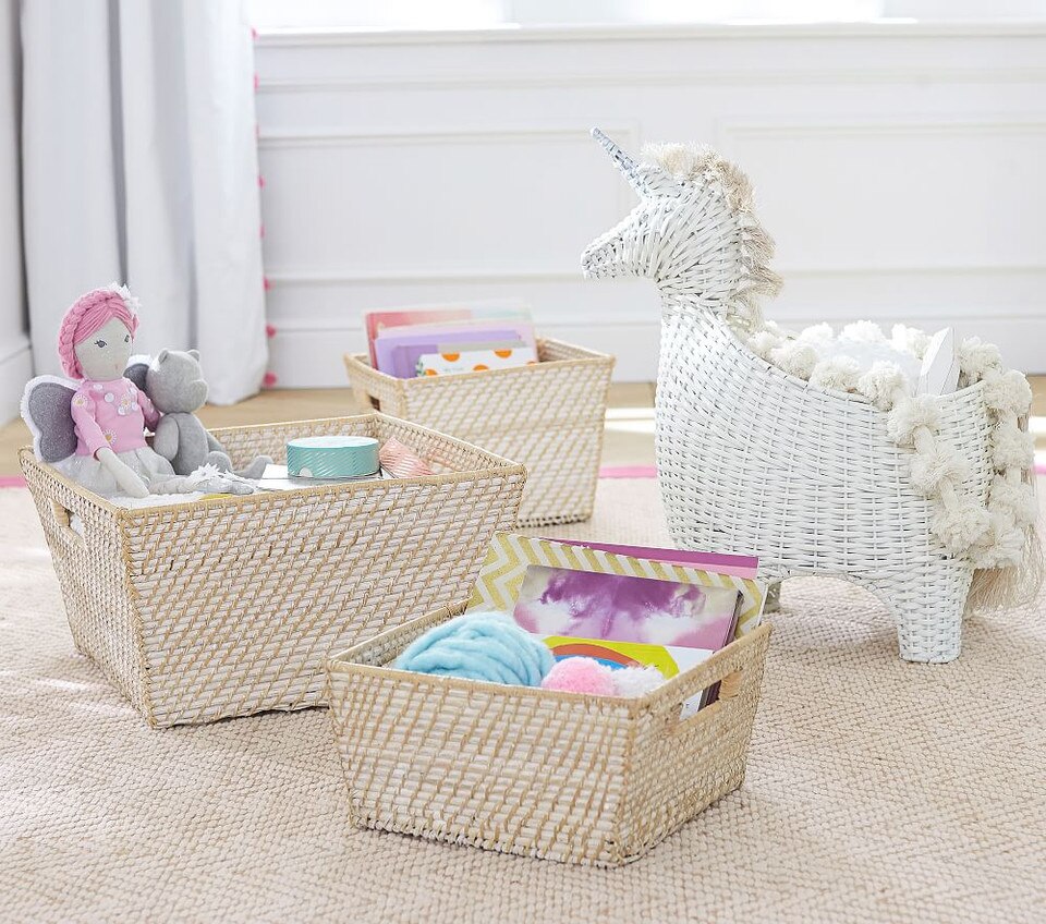 Unicorn Shaped Wicker Storage