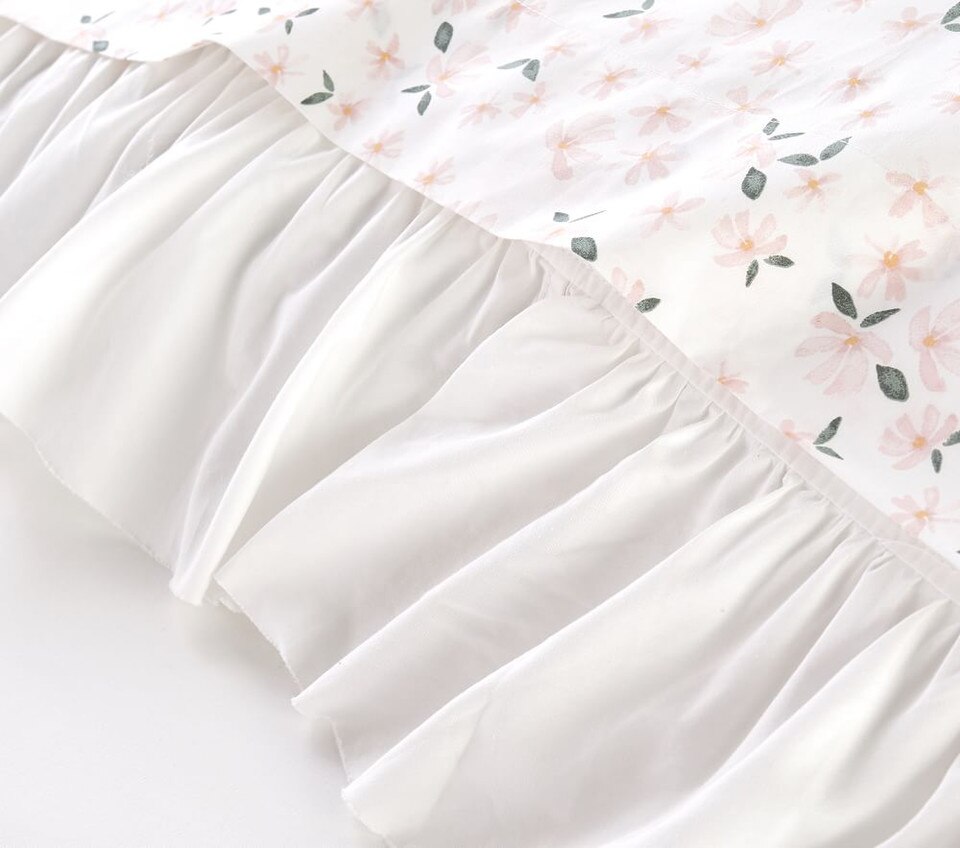 Washed Cotton Ruffle Organic Quilt Cover & Pillowcases