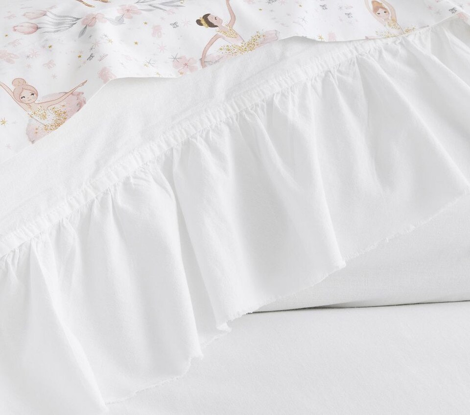 Washed Cotton Ruffle Organic Quilt Cover & Pillowcases