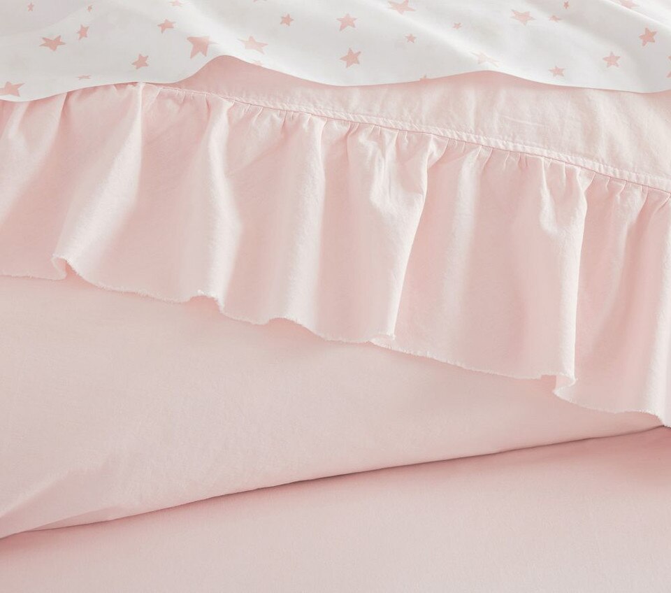 Washed Cotton Ruffle Organic Quilt Cover & Pillowcases