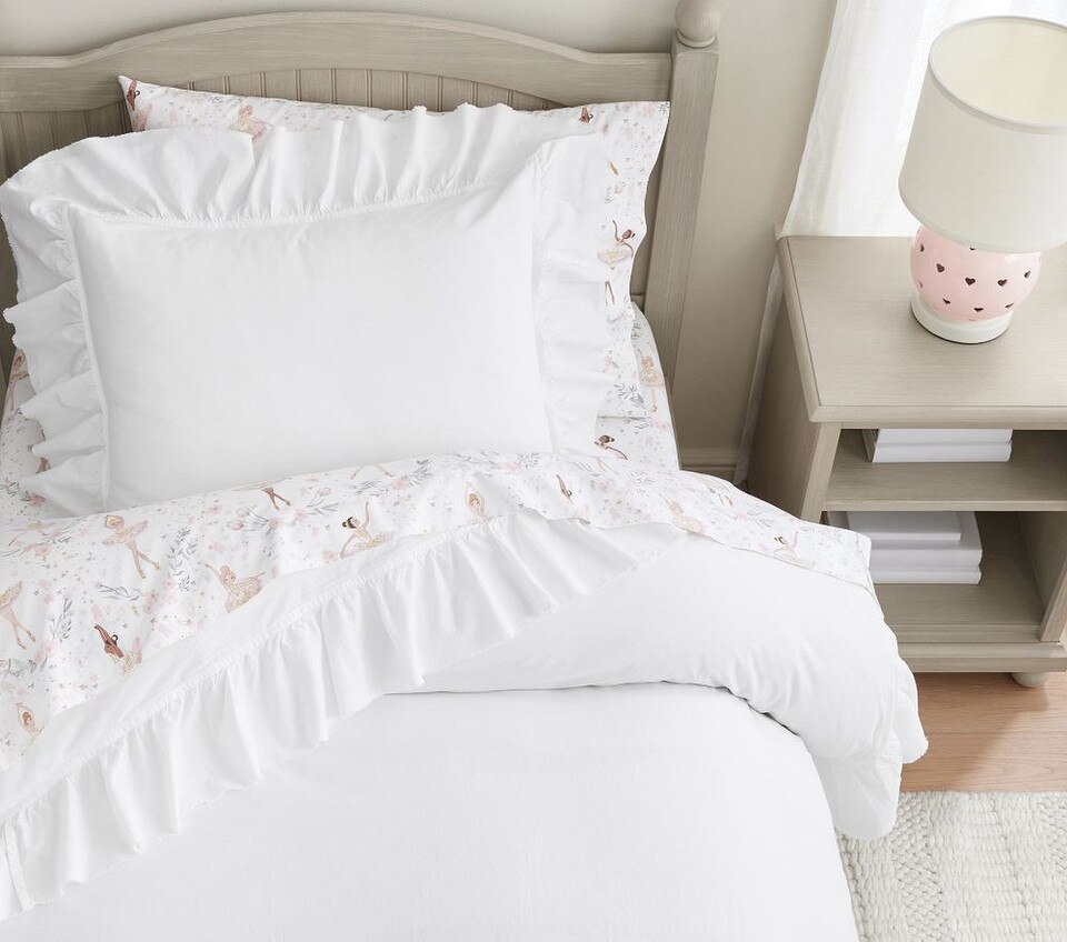 Washed Cotton Ruffle Organic Quilt Cover & Pillowcases
