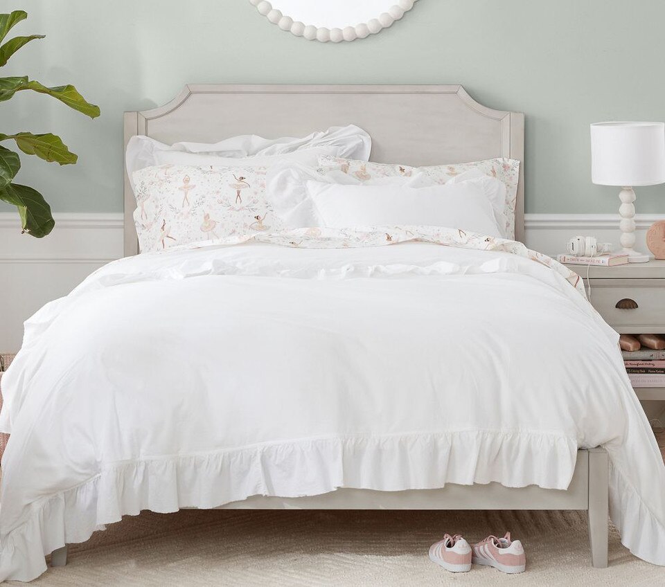 Washed Cotton Ruffle Organic Quilt Cover & Pillowcases