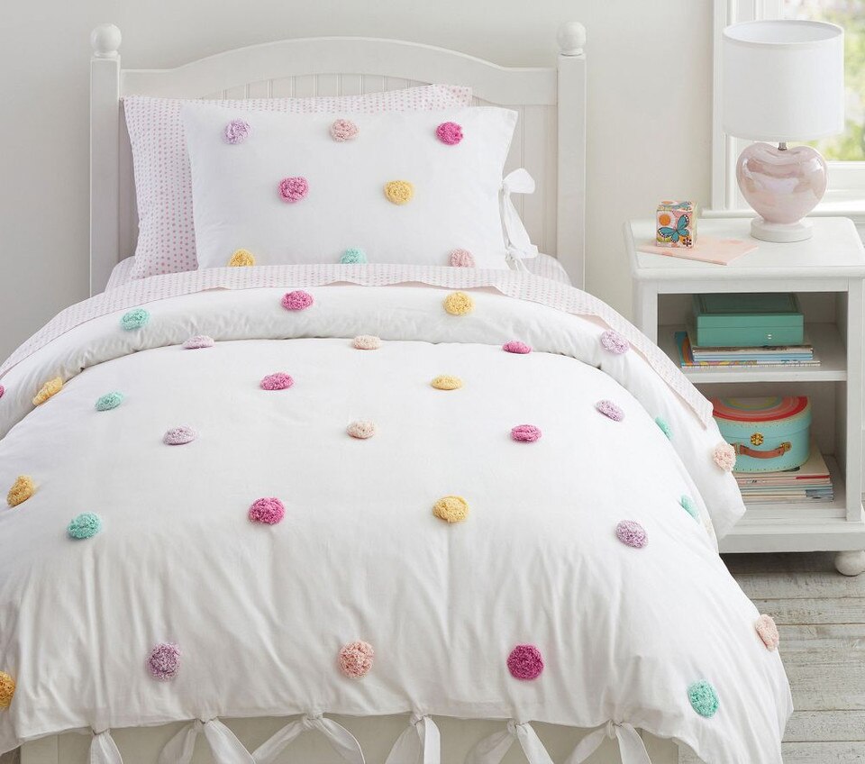 Zoey Pom-Pom Quilt Cover & Pillowcases