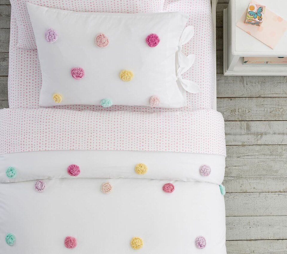 Zoey Pom-Pom Quilt Cover & Pillowcases